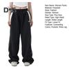 Women Summer Casual Pants Elastic High Waist Straight Wide Leg Long Trousers Contrast Color Pockets Sport Pants Streetwear