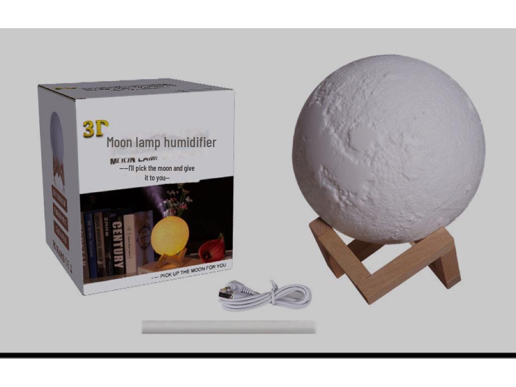3D Moon Lamp Humidifier: 880ml USB-Powered Night Light for Home & Office