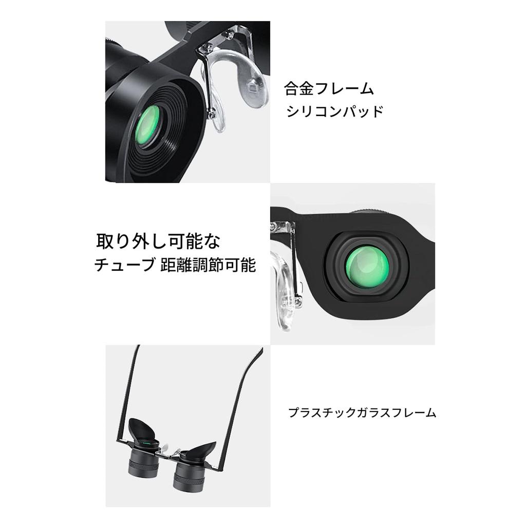 Binoculars Glasses with Telescope Wearable Adjustable HD Optical Telescope for Fishing and Birdwatching Lenses, Glasses, Binoculars, Hands-Free