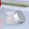 10Pcs Refillable Frosted Glass Containers for Facial Cream Travel Storage Mini Leak-Proof Cream Bottles Empty