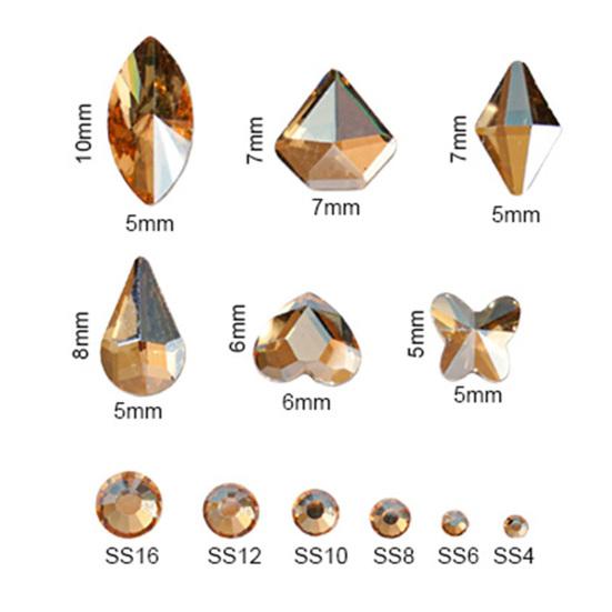 12Grids/Box Nail Art Rhinestone Flat Back Non-Drop Lightweight Mixed Colorful AB Nail Art Glitter Decorations for Manicure