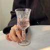 Ins Niedlicher Glasbecher Transparent Trompetenförmig Highball Große Öffnung Einfaches Rotweinglas Geprägtes Champagner Kaltgetränk Glas
