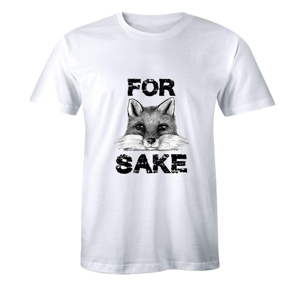 For Fox Sake Funny Men s T-Shirt WTF Adult Humor Rude Cute Animal Lover Tee XXL