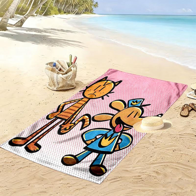 Dog Man Print Beach Towel, Large Soft Quick Dry Towel for Beach Camping Swimming