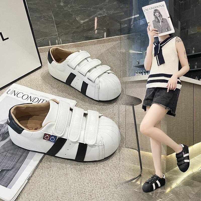 White retro inner height-increasing flat-soled Agande training shoes women's summer 2025 new soft-soled casual board shoes