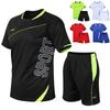 Sports Running Men Suit Quickdrying Short Sleeve Shirts Summer Gym Shorts