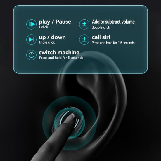 1 Set Wireless Headsets Digital Display Waterproof Delay Free Stereo Surround Stable Transmission Call Function Bluetooth-compatible