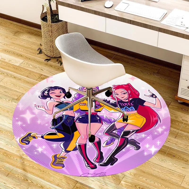 1pc Colorful Fashion Friends Round carpet, Made of Polyester,Perfect for Decorating Office Chairs, Living Rooms,Vibrant Decorative Rug