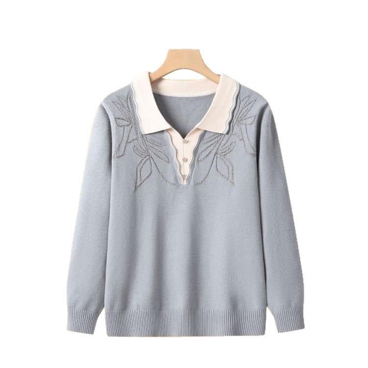 Thickened Knit Sweater for Middle-Aged Women: Stylish Autumn/Winter Pullover