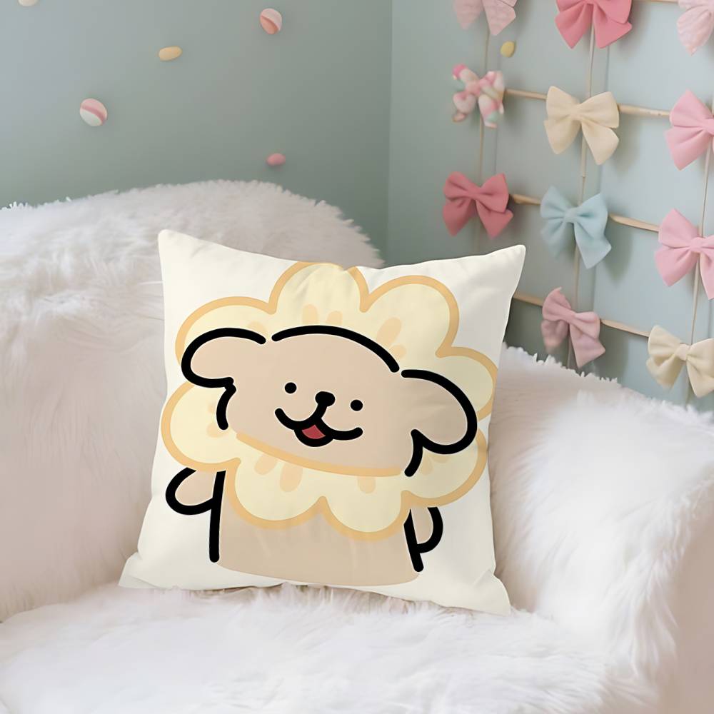 Cute MMaltese Case Plush Fabric Soft Pillowcase Double Sided Print Cushion Cover Household Gifts
