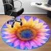 1pc Sunflower Bloom Office Round Area Rug, Indoor Mat Suitable ForOffice, Under Office Chairs Bedroom Living Room Home Decor D016
