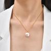 Wind Elegant Temperament Women'S Necklace, Stainless Steel Bead Chain Irregular Pearl Pendant Necklace Nc-2359