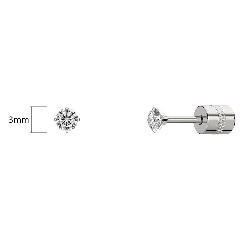 Stainless Steel Zirconia Four-Claw Stud Earrings for Women