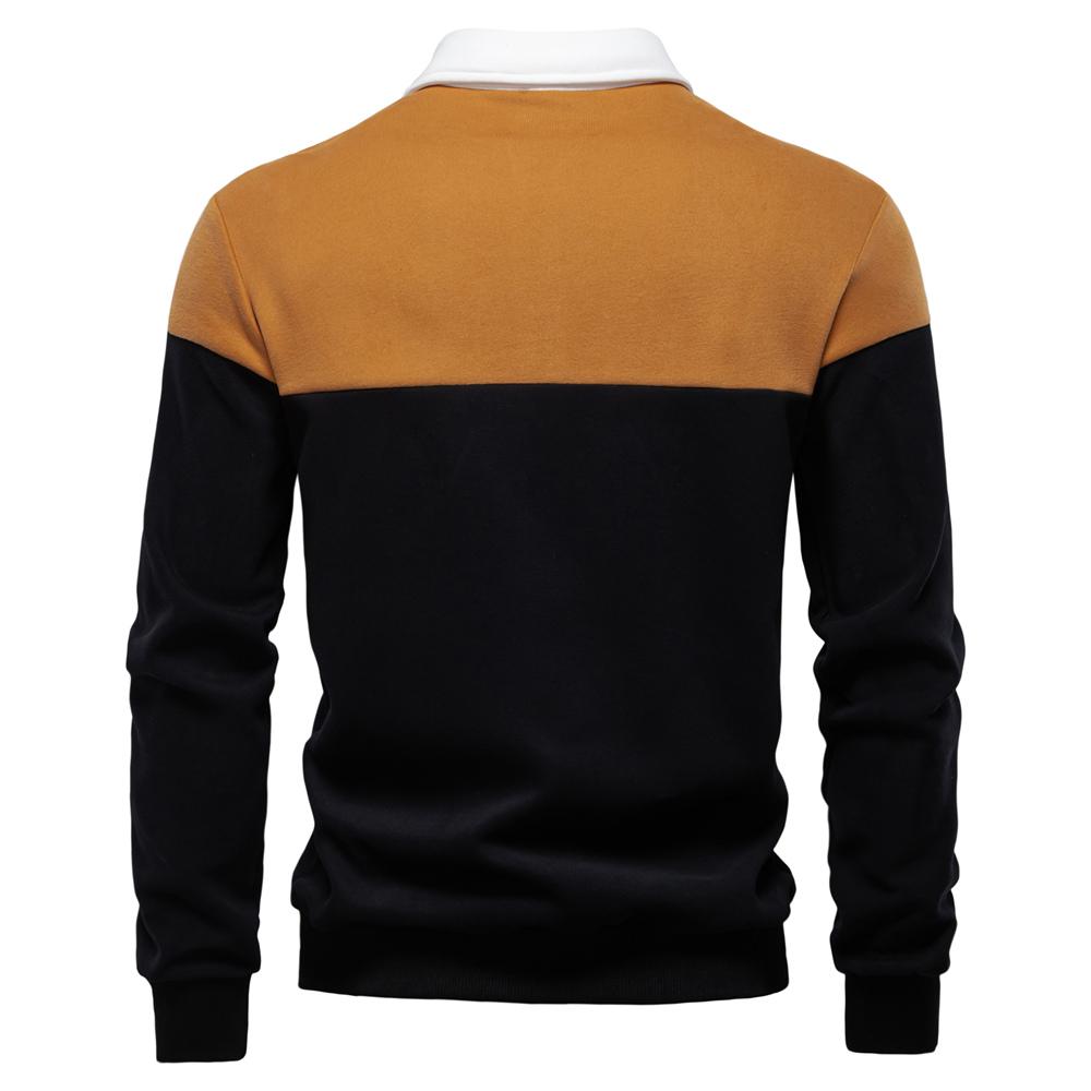 TrendHub Men's Premium Design Sweatshirt Color Block Hoodies Long Sleeve Business Casual Social Sweatshirt