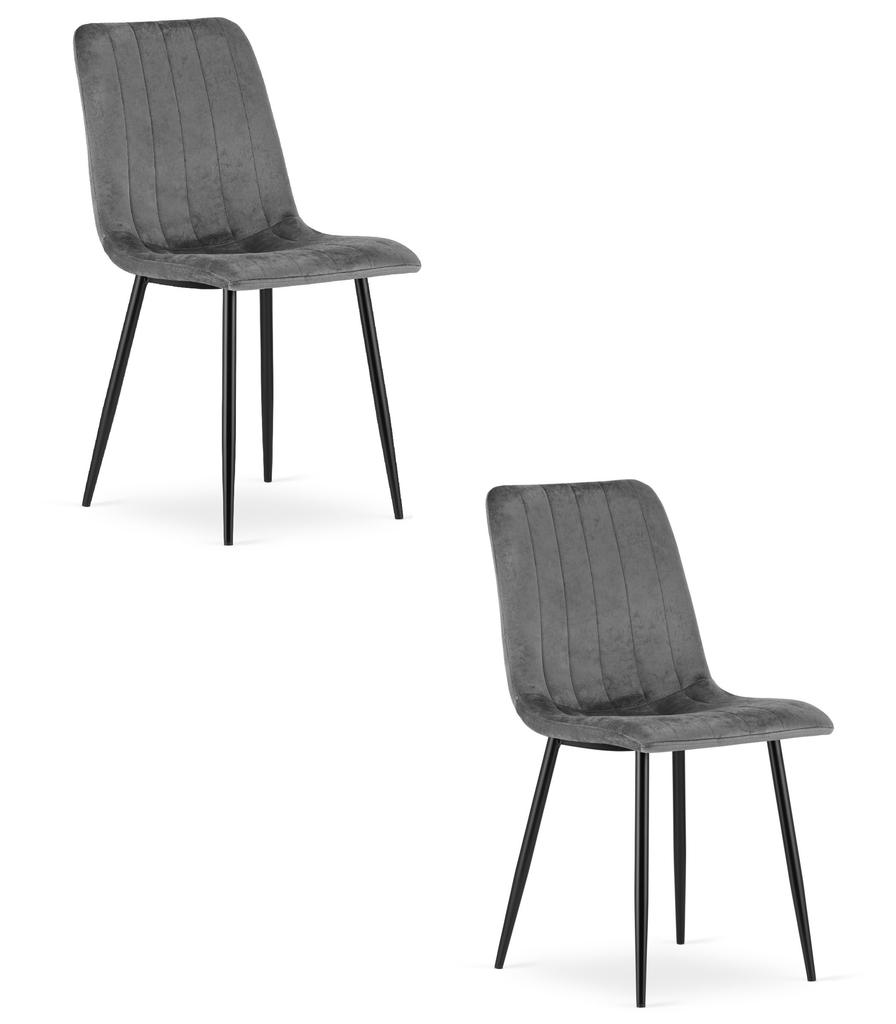 LAVA chair - dark gray velvet x 2