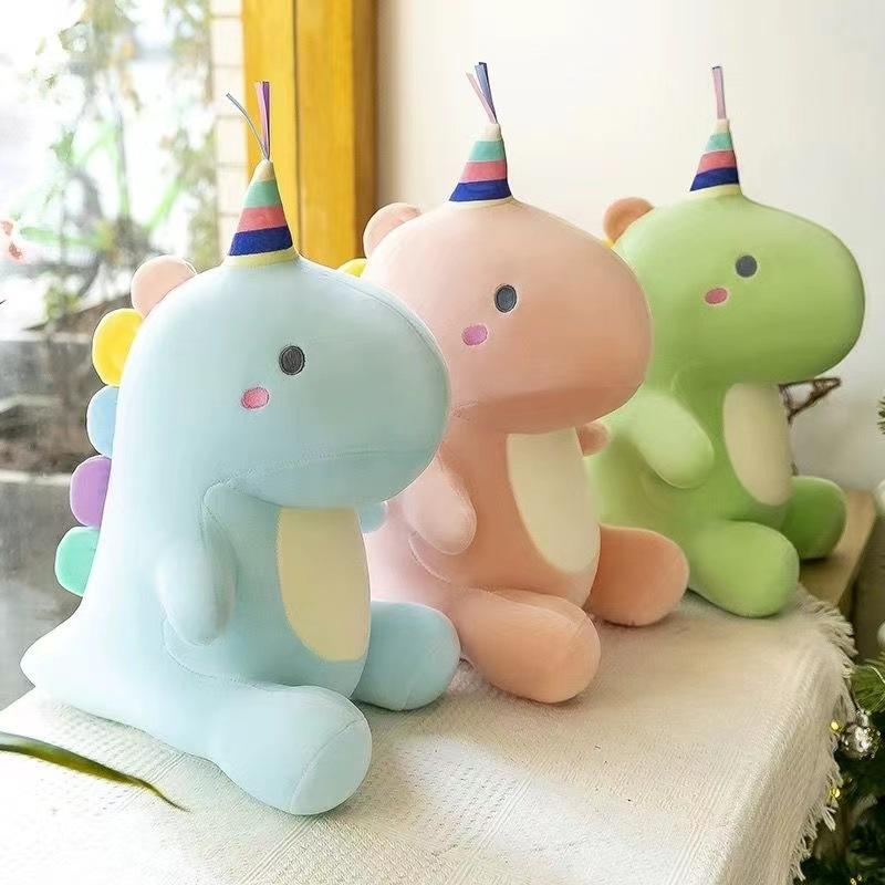 Bai Fen Bai Dolls And Toys Green/Blue/Pink Plush Doll Candy Dinosaur Unicorn Doll Wedding Throwing Ground Marketing Small Toy Claw Doll