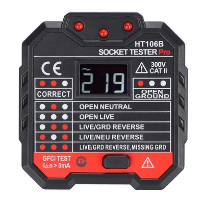 HT106B Digitalanzeige Steckdosendetektor Wandstecker Leitungsschutzschaltertester