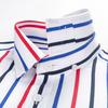 Men's Color Block Striped Wrinkle-Resistant Dress Shirt Long-Sleeve Regular-fit Hidden Button Collar Pocketless Casual Pure Cotton Shirts