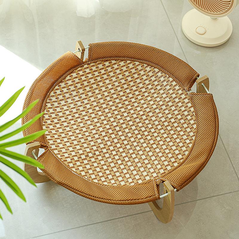 Summer Cooling Cat Bed Cool Mat Sofa Cat Scratch Wear-Resistant Cat Nest Rattan Lounge Chair Cat House Pet Sleeping Bed