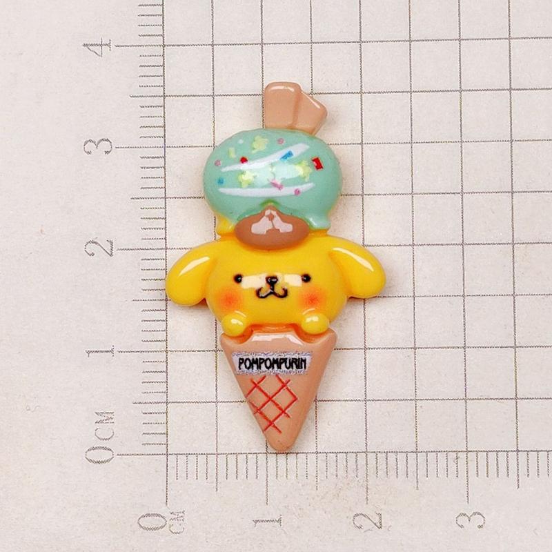 10 Pcs Cartoon Resin Cute Cartoon Animal Ice Cream Cake Style Hairpin Scrapbook Craft Diy Miniature Ornament Accessories A12