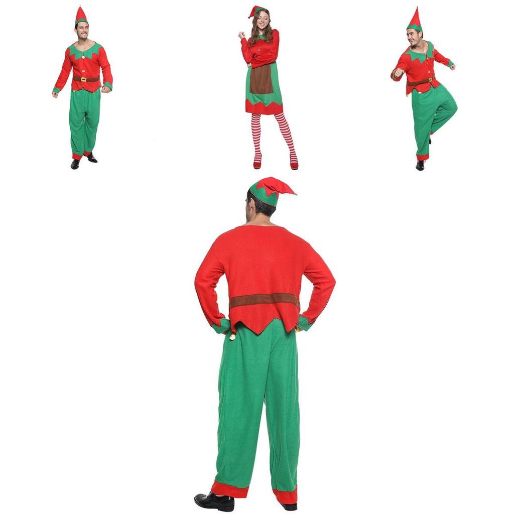 Christmas Elf Cosplay Costume Couple Outfits High Quality Polyester S/m/l