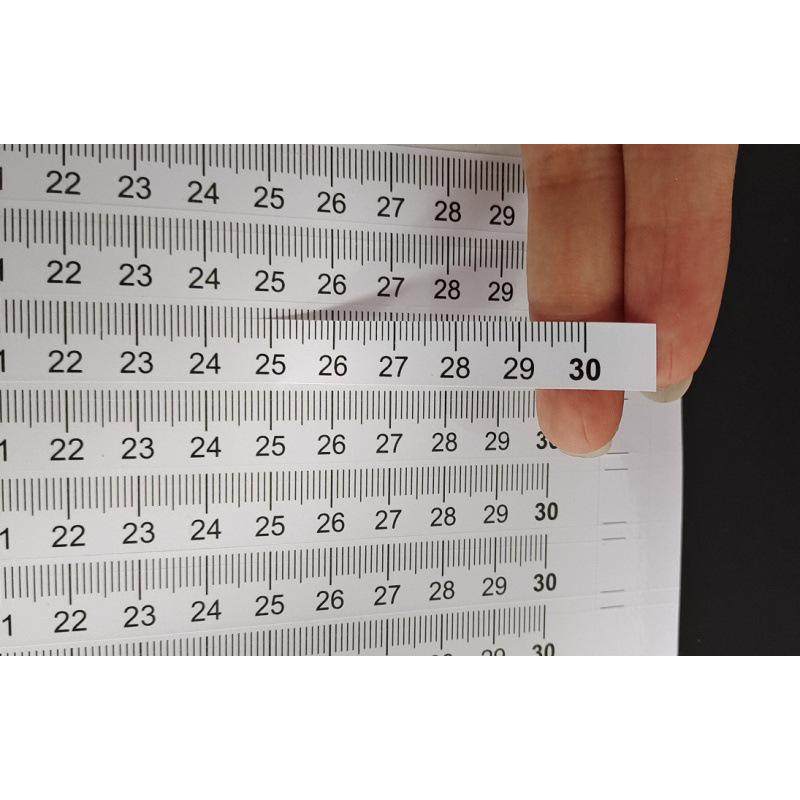 Waterproof Self-Adhesive Scale Ruler Sticker - Midpoint Measurement Marker.