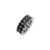 Hip-Hop Jewelry Double Row Zircon Ring Trendy Brand Personality Full Diamond 18K Gold Men's Ring