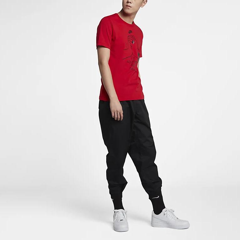 Nike Prosperity Grafik Sportlich Lässig Rundhals Kurzarm T-Shirt Herren T-Shirt Rot BV5825-600