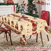 VIKAMA Vintage Christmas Tablecloth Cream Beige Poinsettia Golden Bell Holly Berry Rectangle Xmas Table Cover Kitchen Dining