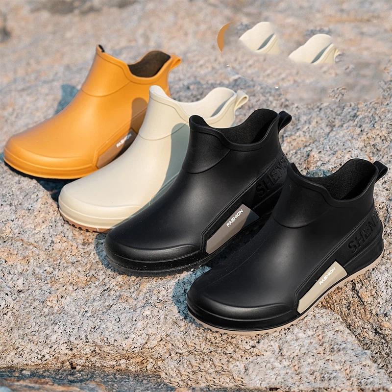 Men's And Women's Outdoor Fashionable Waterproof Anti Slip Wear Resistant Rain Shoes