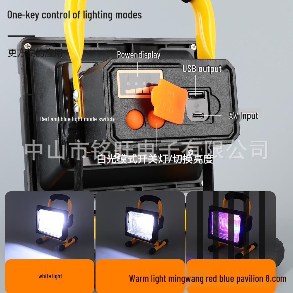 LED Portable Floodlight: Super Bright, Hand-held, Long Battery Life for Outdoor/Construction Use