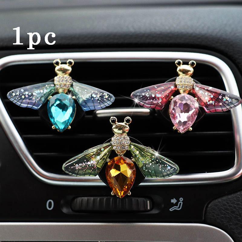 Exquisite Legierung Strass Biene Schmetterling Libelle Auto Lüftungsschlitz Parfüm Clip