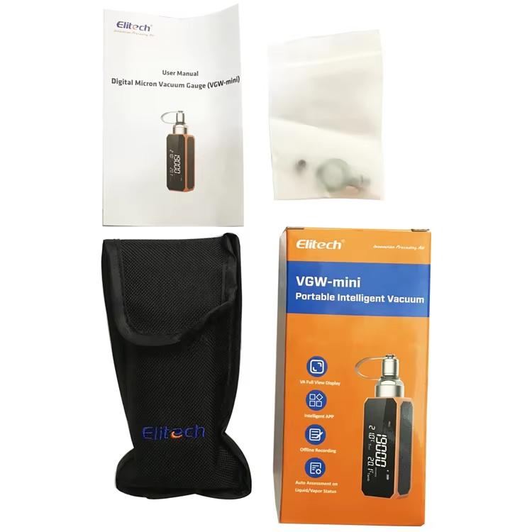 VGW-Mini Wireless Digital Vacuum Gauge with Adaptor Rechargeable Pressure Tester Meter Alarms Via APP , 1/4  SAE 1pc