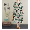 Summer New Retro Polka Dot Big Size Loose Casual Dress Women