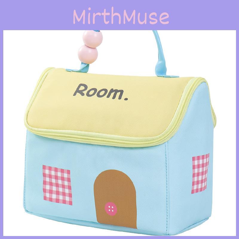 Large Capacity Waterproof Lunch Tote With House Exterior And Letter Print For Travel