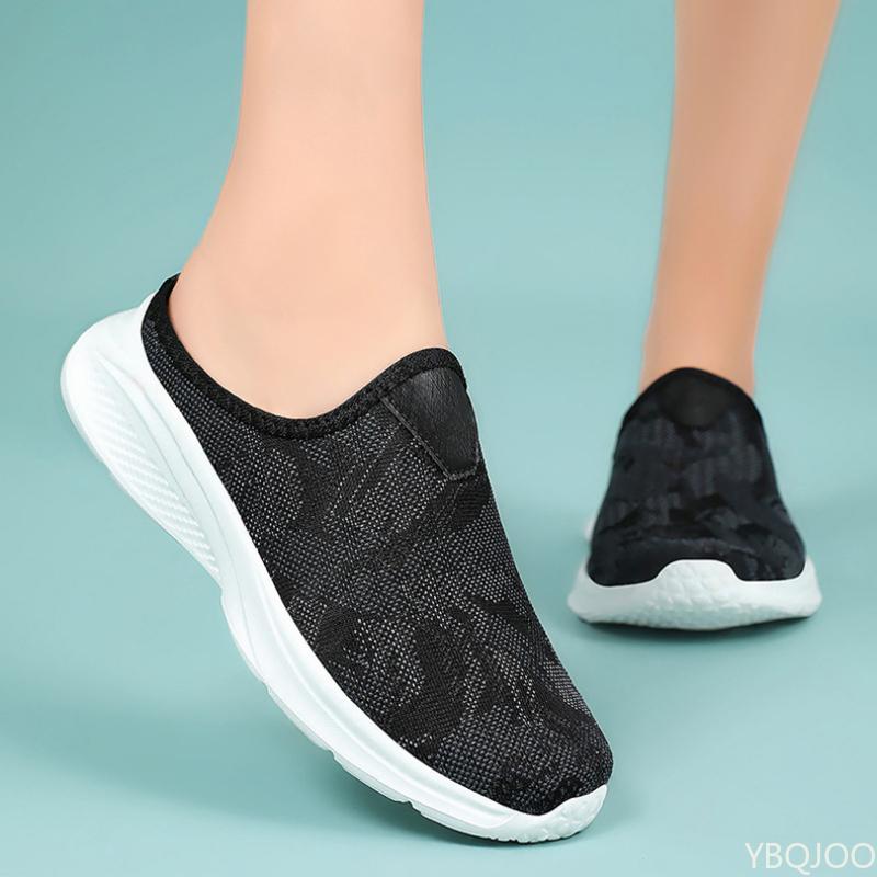 

Весенние женские шлепанцы-баотоу с сетчатым дышащим дизайном и цветными блоками, повседневная женская обувь на нескользящем наклонном каблуке 41 чёрный