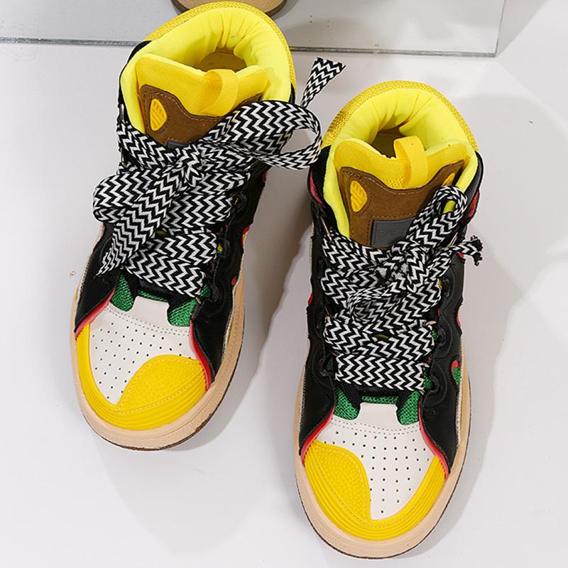 

Мужская модная обувь для морального обучения, обувь для папы, высокие повседневные кроссовки для пар 45 жёлтый