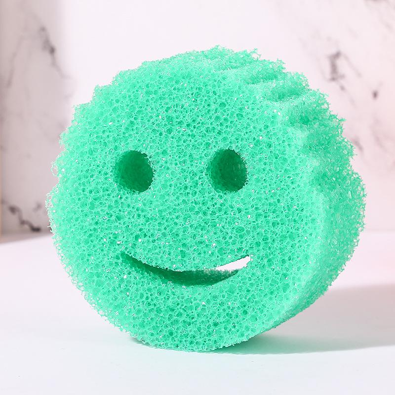 Douyin Smiley Magic Cleaning Sponge – Loofah-Style Honeycomb Kitchen Dish Sponge