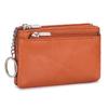 New first-layer cowhide simple women's zipper change bag three zippers large-capacity storage bag coin bag