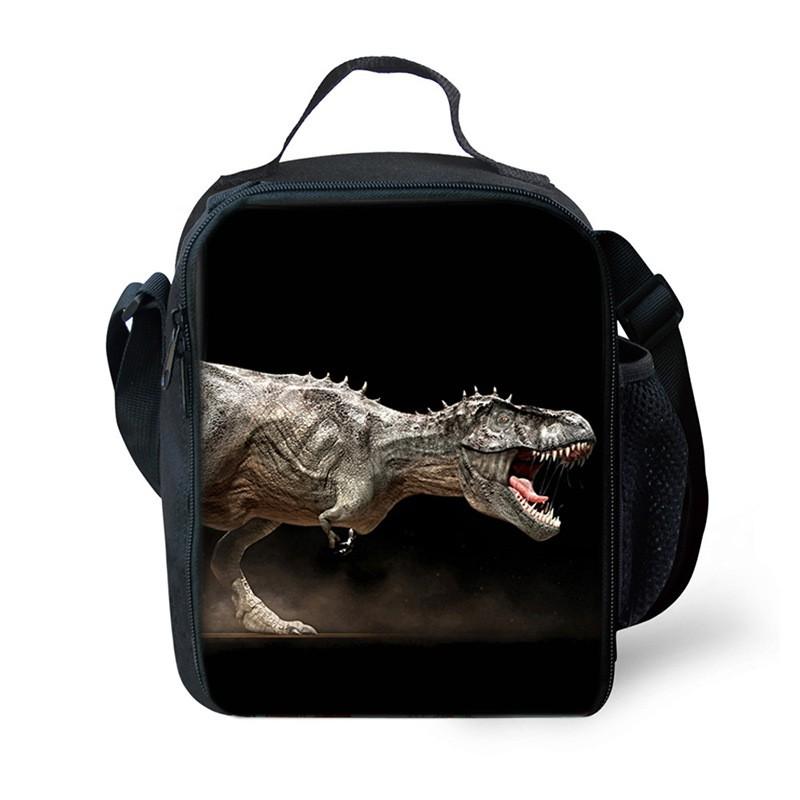 Dinosaur Print DIY Lunch Bag Office Workers School Kids - PVC Insulated Shoulder Cooler