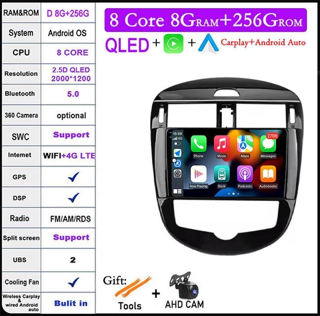 Carplay For Nissan Pulsar 6 NB17 2014 -2018 Android 14 Auto Car Radio GPS Navigation Video Player Head Unit BT