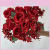 Elegant Silk Rose Bouquet With Realistic Design For Wedding Decor And Photography Props