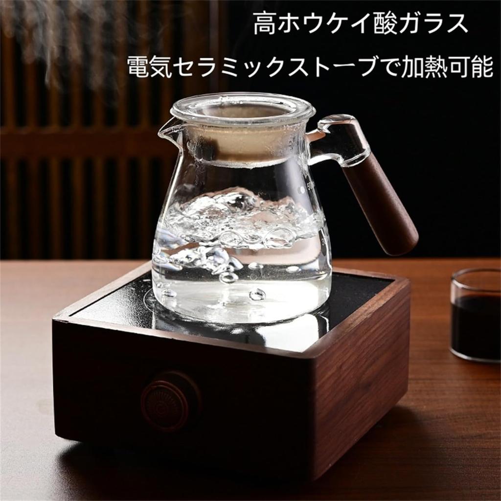 Glass Coffee Carafe with Wooden Handle, Heat-Resistant, Transparent, Easy to Clean, Drip Coffee Maker, Tea Pot, 600ml, Stylish, Versatile, Dishwasher
