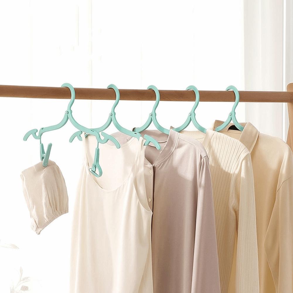 Non-Slip Foldable Clothes Hanger 6 Hangers Travel Folding Hanger Collapsible Clothes Hanger  Travel