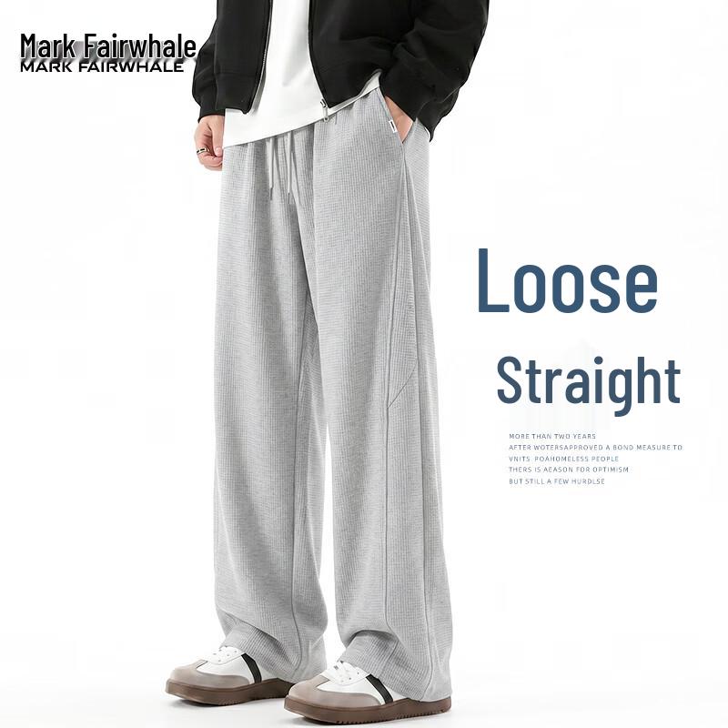 Mark Fairwhale Men s Waffle Knit Loose Straight Casual Pants XL