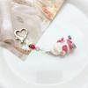 Fashionable Christmas Santa Claus Flocking Keychain With Star Bowknot Soft Plush Charm Accessory for Bags and Phones