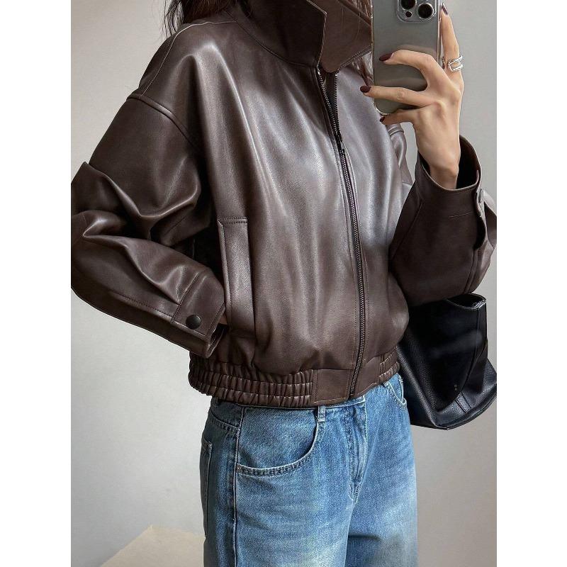 New women`s leather jacket, motorcycle suit