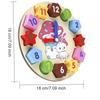 Non-Toxic Children'S Wooden Cartoon Animal Clock Teaching Aid Early Education Time Color Shape Matching Building Blocks Educational Toys