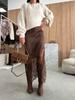 2025 European & American Style Lace Patchwork Midi Skirt – Sexy Solid Color Bodycon Skirt for Women