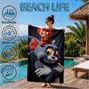 Jerry Adventure Beach Towel, Super Soft Microfiber, Perfect Gift for Her/Him, Birthday, for Pool, Beach, Travel, Decor Beach Party